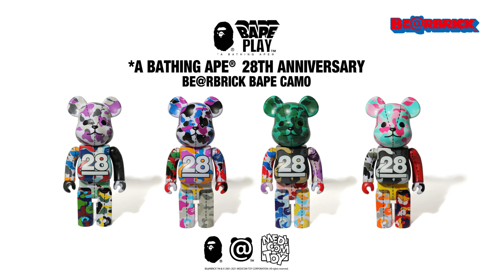 ブランド誕生から28周年を迎えたA BATHING APE®が、MEDICOM TOYとスペシャルコレクションをリリース