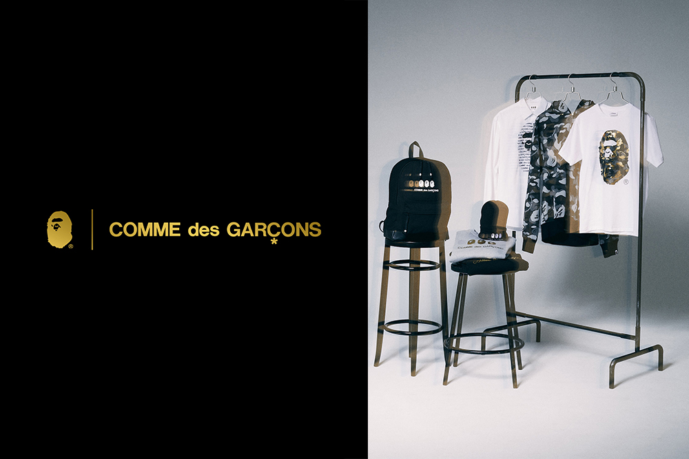 「A BATHING APE®︎」と「COMME des GARCONS」が新コレクションをふたたび発表、「BAPE STORE®︎コムデギャルソン大阪」にて好評販売中。