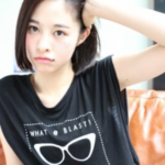 黒髪×前下がりの大人ボブ・耳かけアレンジでアシンメトリーも似合う