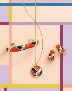 フランスのファッションブランドランバン オン ブルーよりレトロモダンな配色が目を引くチェック柄の新作アクセサリーが登場