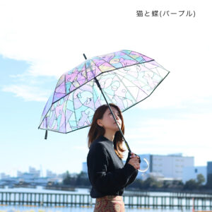 空に透かしたくなる猫をモチーフにしたおしゃれなステンドグラスデザインの傘が登場!