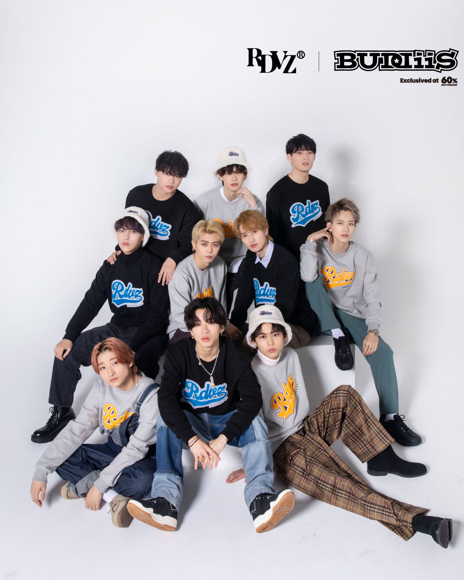 10人組ダンス＆ボーカルグループ『BUDDiiS』と話題の韓国ストリートブランド『RDVZ』のスペシャルコラボアイテムが「60%」で本日発売