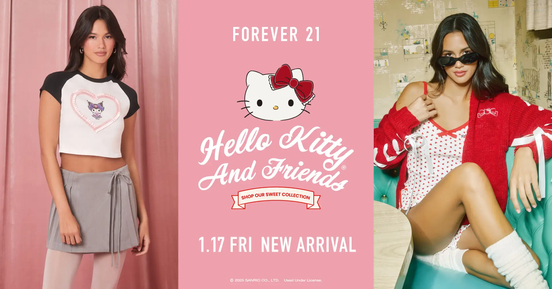 「FOREVER 21」が、キティやクロミが登場する本国の “サンリオスプリングコレクション“ を2025年1月17日（金）から販売スタート！