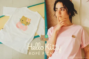 「ROPE' PICNIC×HELLO KITTY」初のコラボレーション！リゾートムード漂う日焼け「ハローキティ」との限定アイテムが全6型登場。